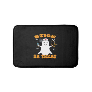 Stick or Treat Nurse Funny Halloween Costume Essen Bath Mat