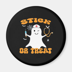 Stick or Treat Nurse Funny Halloween Costume Essen Magnet