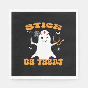 Stick or Treat Nurse Funny Halloween Costume Essen Napkin
