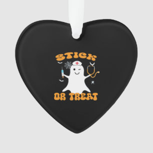 Stick or Treat Nurse Funny Halloween Costume Essen Ornament