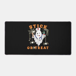 Stick or Treat Nurse Spooky Nurse Costume Funny Ha Desk Mat