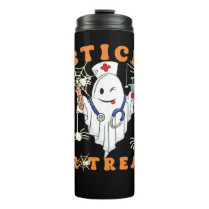 Stick or Treat Nurse Spooky Nurse Costume Funny Ha Thermal Tumbler