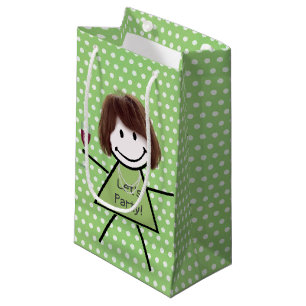 Stick Party Girl On Polka Dots Small Gift Bag