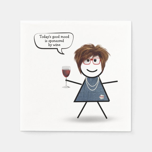 Stick Party Girl with Red Wine Napkin (Front)