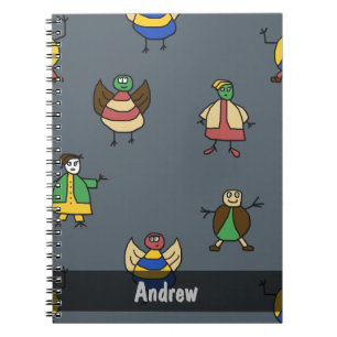 Stick People Children Pattern Boy any Name Notebook