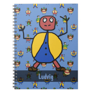 Stick People Children Pattern Boy any Name Notebook
