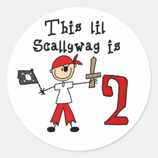 Stick Pirate 2nd Birthday Classic Round Sticker