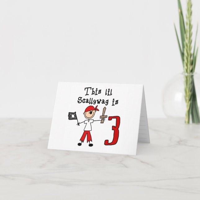 Stick Pirate 3rd Birthday Fill-in Invitation (Front)