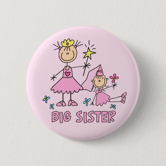 Stick Princess Duo Big Sister 6 Cm Round Badge (Front)