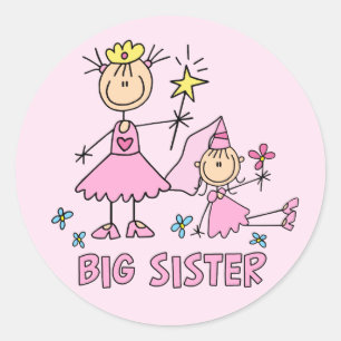 Stick Princess Duo Big Sister Classic Round Sticker
