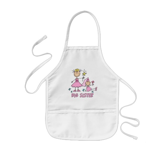 Stick Princess Duo Big Sister Kids Apron (Front)