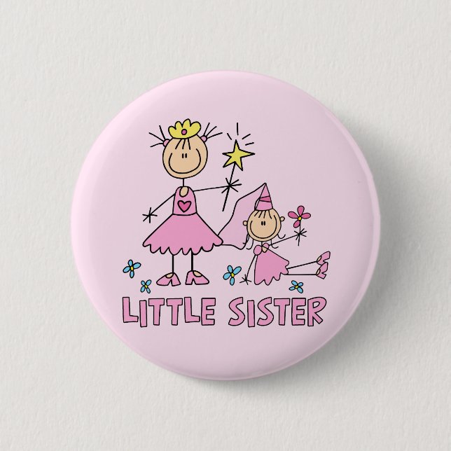 Stick Princess Duo Little Sister 6 Cm Round Badge (Front)