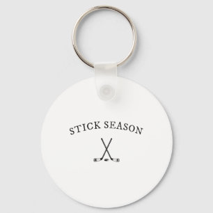 Stick Season Crossed Hockey Sticks Puck Minimal Key Ring