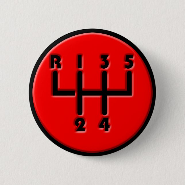 STICK SHIFT 6 CM ROUND BADGE (Front)