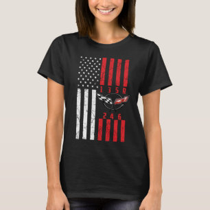 Stick Shift American Flag chevrolet corvette 6 Gea T-Shirt