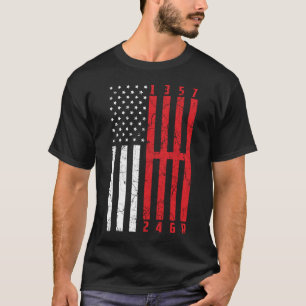 Stick Shift American Flag racing corvette 6 Gears T-Shirt