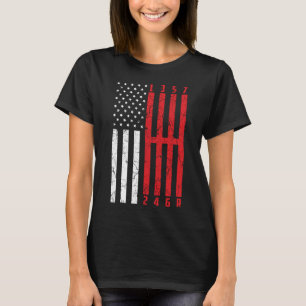 Stick Shift American Flag racing corvette  6 Gears T-Shirt