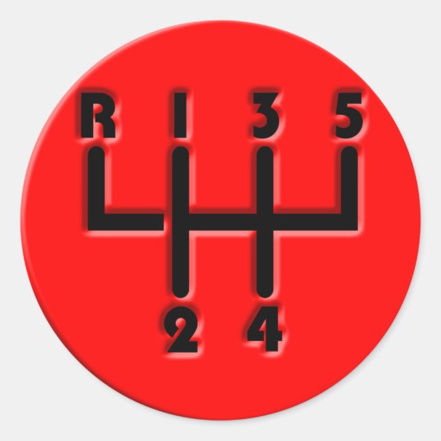 STICK SHIFT CLASSIC ROUND STICKER (Front)