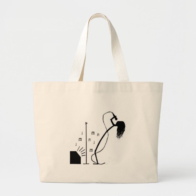Stick Singer Large Tote Bag (Front)