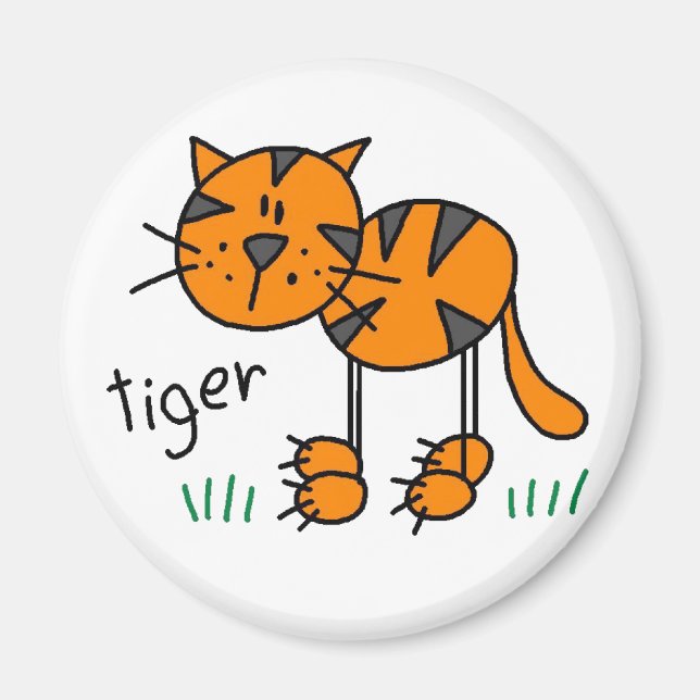 Stick Tiger Magnet (Front)