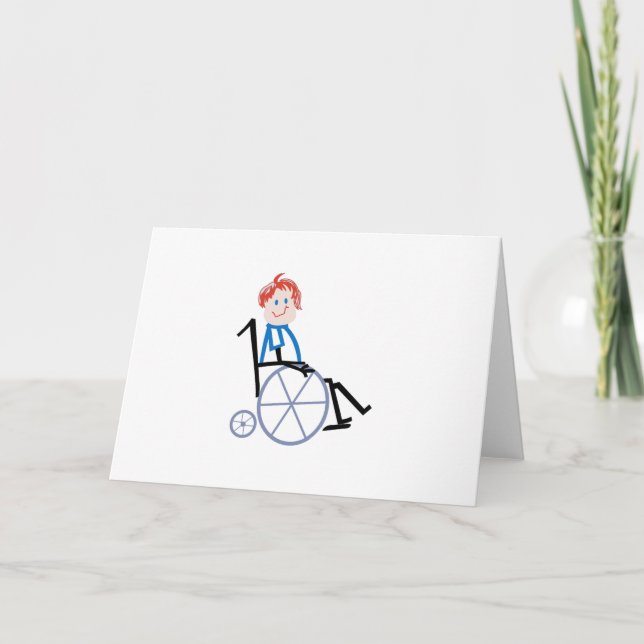 Stick Wheelchair Kid Card (Front)