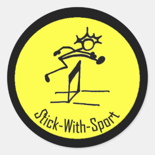 Stick With Sport Hurdler Pick Your Colour Classic Round Sticker
