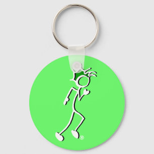 Stick-With-Sport Runner Stickman Green tones Key Ring