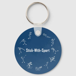 Stick-With-Sport Track and Field Keyring Navy