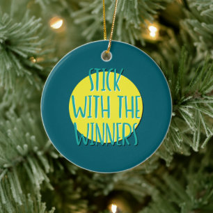 Stick With The Winners Recovery Slogan Ceramic Tree Decoration