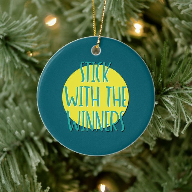 Stick With The Winners Recovery Slogan Ceramic Tree Decoration (Tree)