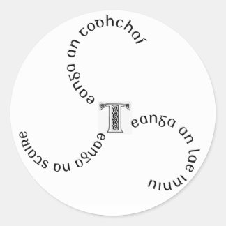 Sticker1 "teanga x3" classic round sticker