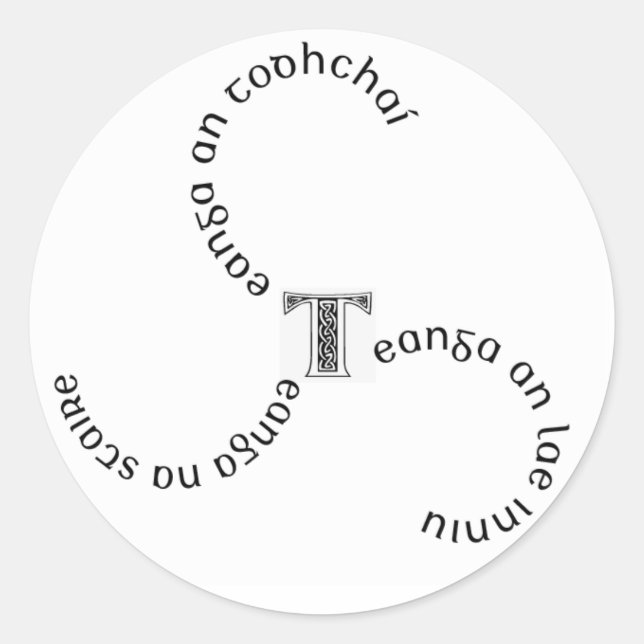 Sticker1 "teanga x3" classic round sticker (Front)