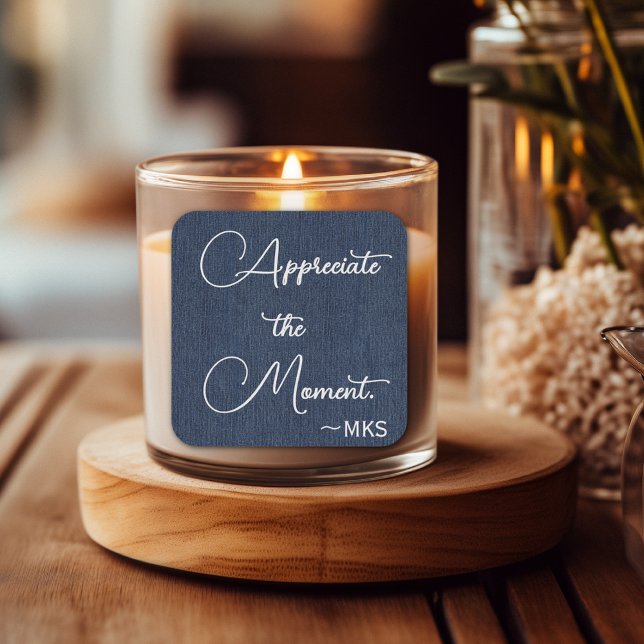 Sticker 3-in Blue, Monogram & Positive Affirmation (Creator Uploaded)