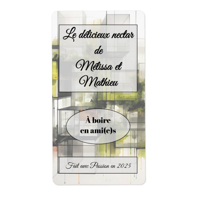 Sticker a bottle of wine (Front)