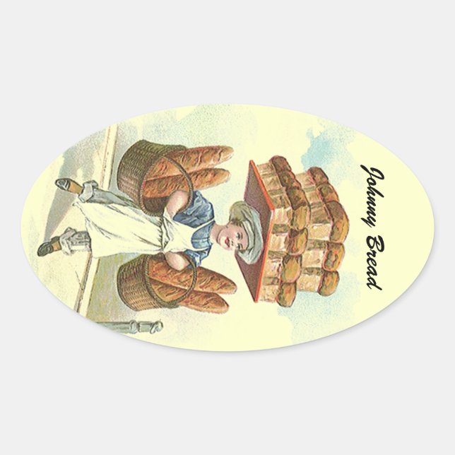 Sticker Antique Fun Bread Baker Chef Personalise (Front)