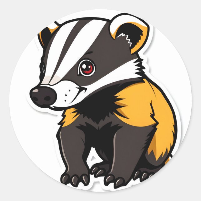 sticker, badger classic round sticker (Front)