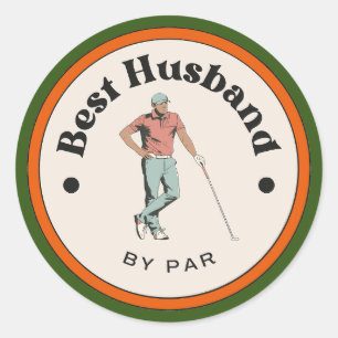 Sticker- Best Husband by Par - Golfer Classic Round Sticker
