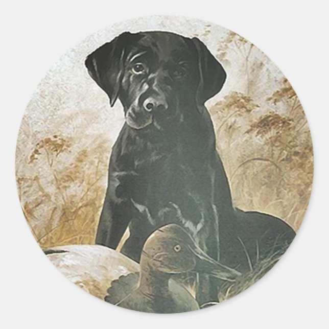 STICKER Black Lab labrador  retriever decoy dog (Front)