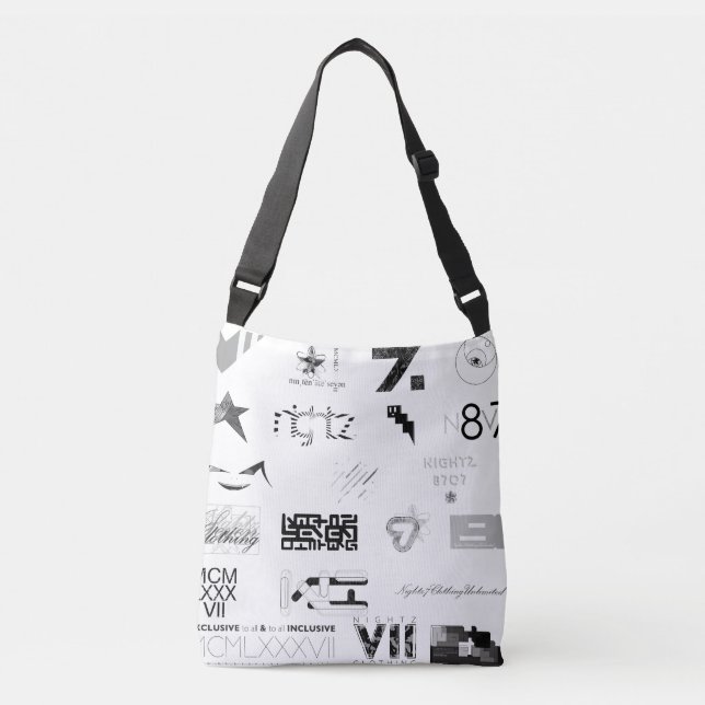 Sticker [BLK/GRY] Crossbody Bag (Front)