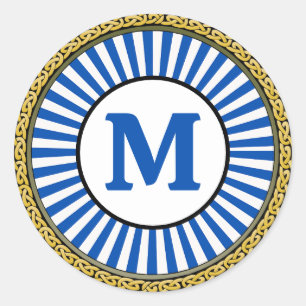 Sticker - Blue - Personalised - Add Initial