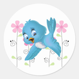 Sticker-Bluebird Classic Round Sticker