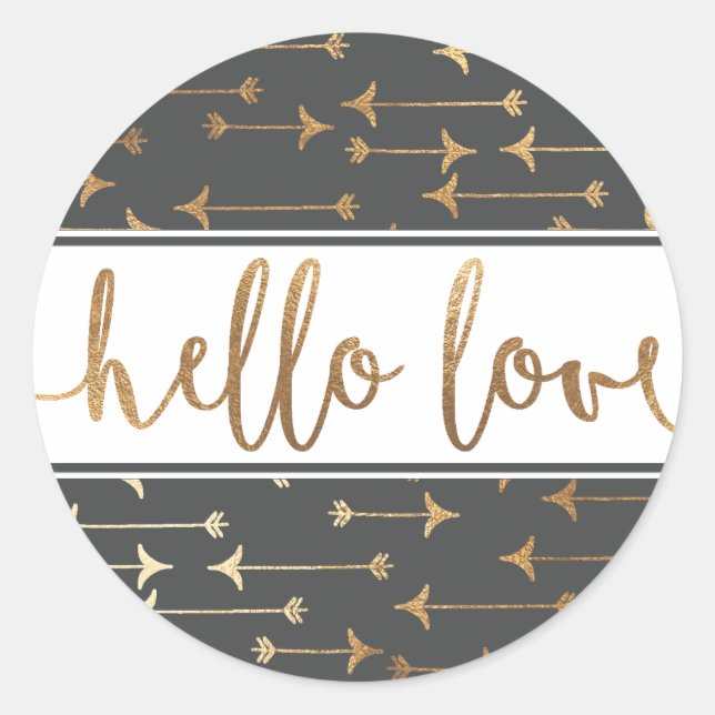 STICKER | Boho Gold Arrow Modern Chic Baby Birth (Front)