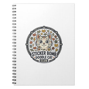 Sticker Bomb Doodle Cat POD Vector Art - Sticker B Notebook