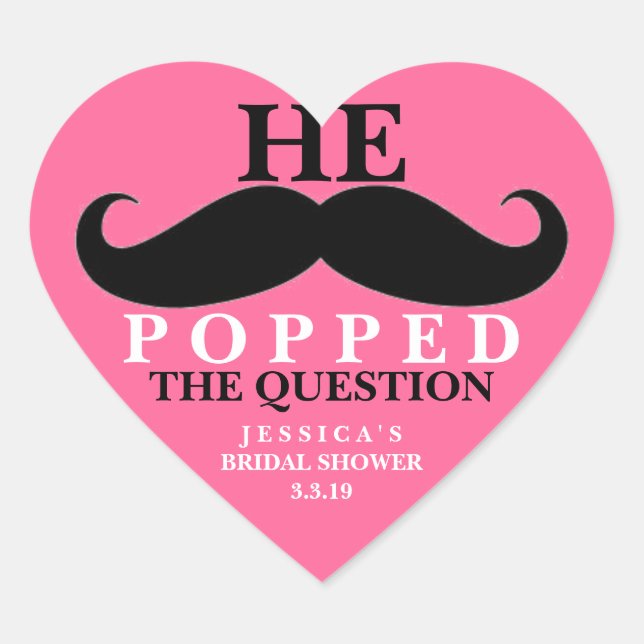 Sticker | Bridal Shower - He Popped the ? (Front)