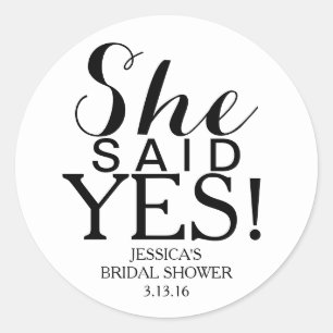Sticker   Bridal Shower - She Said Yes!