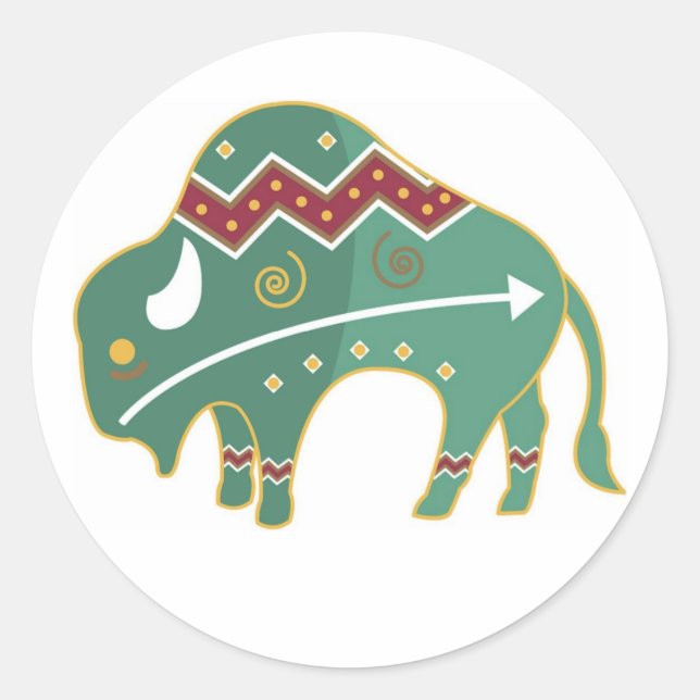 Sticker Buffalo Design Native American (Front)