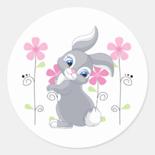 Sticker-Bunny Classic Round Sticker