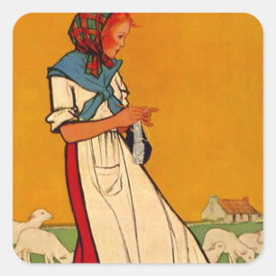 Sticker Busy Lady Needlework Knitting Crocheting