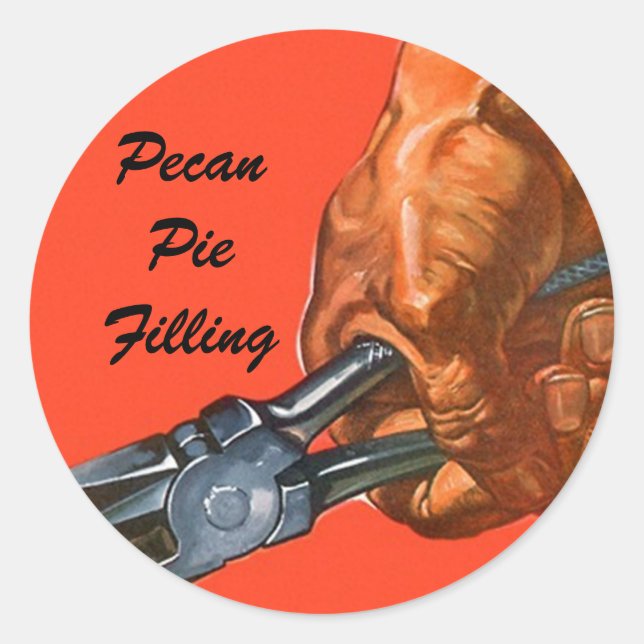 Sticker Canning Pecan Pie Pecans Nut Crackers (Front)