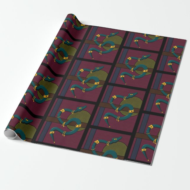 Sticker Carré Snake Wrapping Paper (Unrolled)